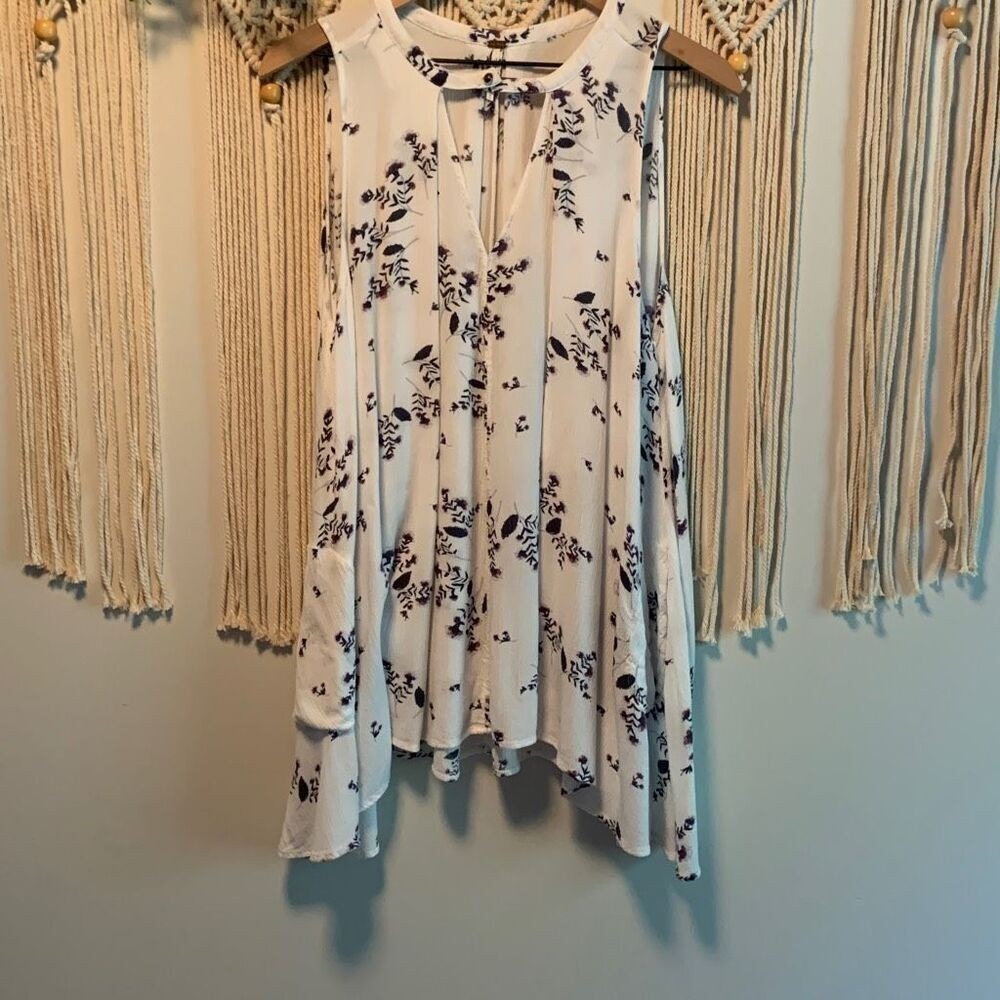 FREE PEOPLE Women's Snap Out Of It Floral Swing Mini Tunic Dress Pockets Medium - Picture 2 of 12